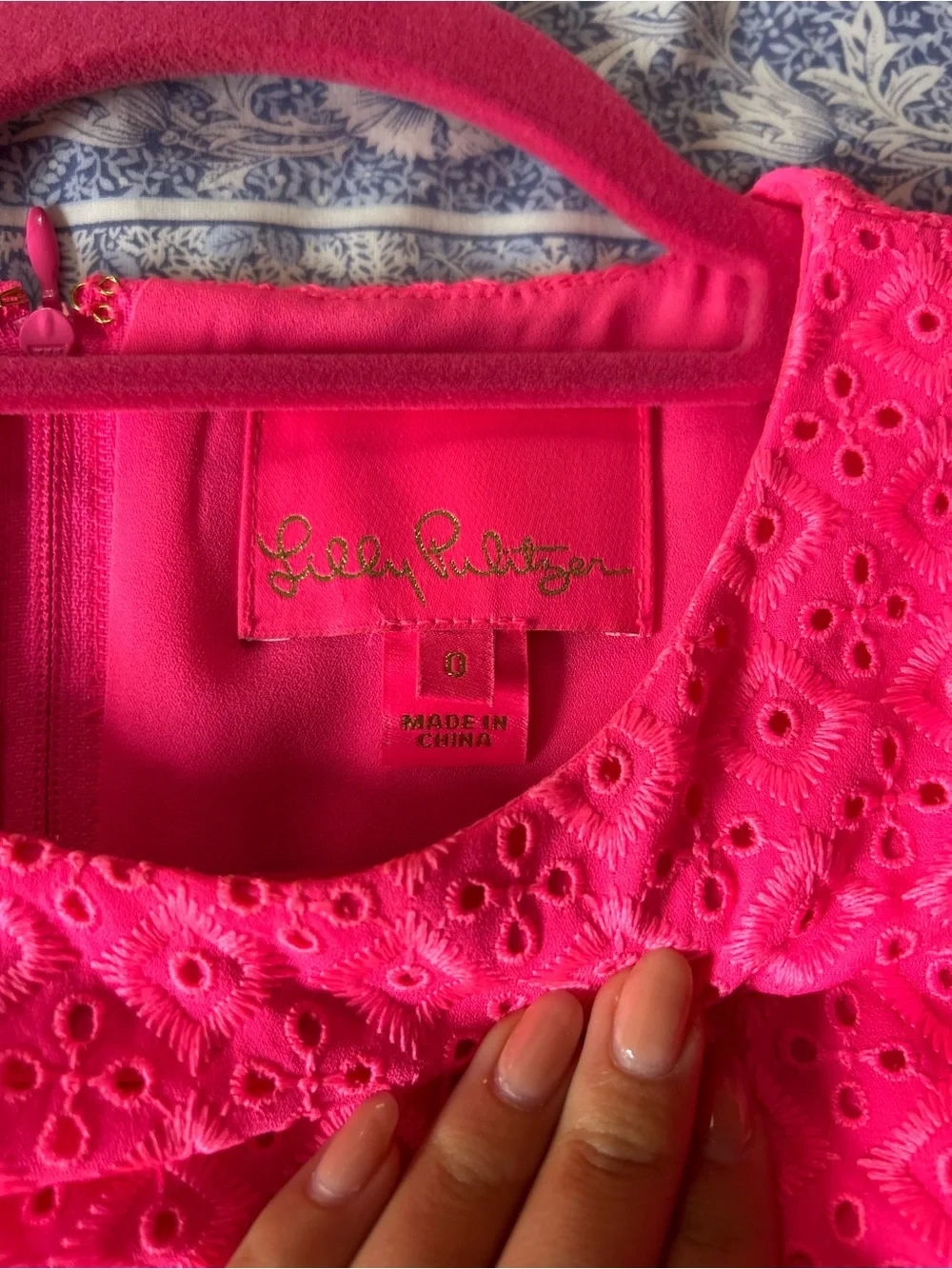Tory Burch Hot Pink Eyelet Mini Dress